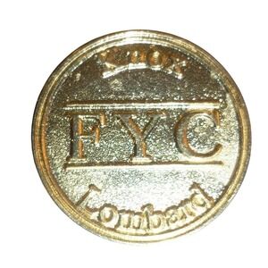 FYC‎ Knox Lombard Lapel Pin Gold Tone Enamel Round Emblem